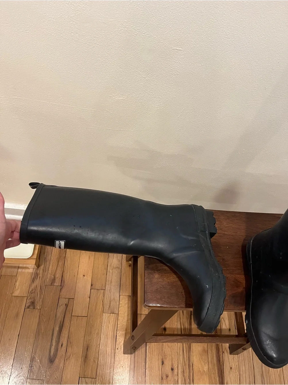 Pair of black rain boots